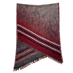 Reversible Fringed Edge Angled Red Colourful Fall Warm Winter Scarf
